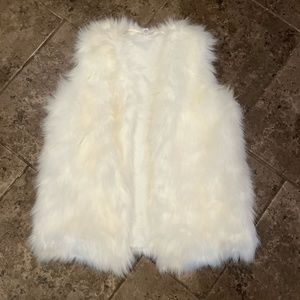 White Faux Fur Vest